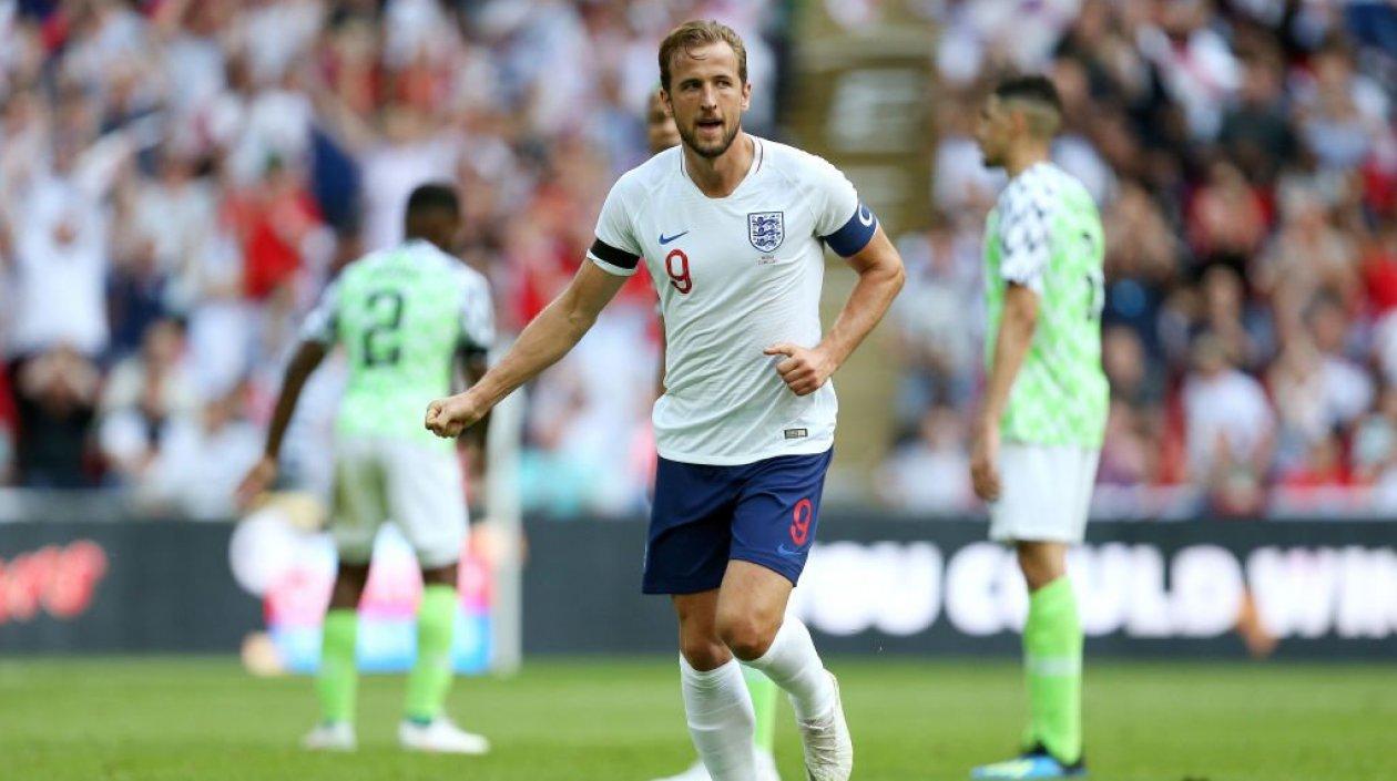 Harry Kane celebrando su gol. 