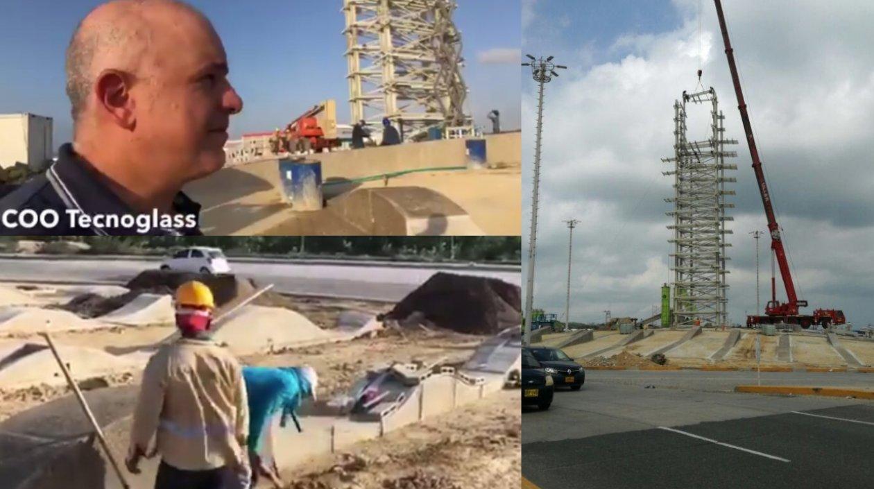 Christian Daes observa el monumento.