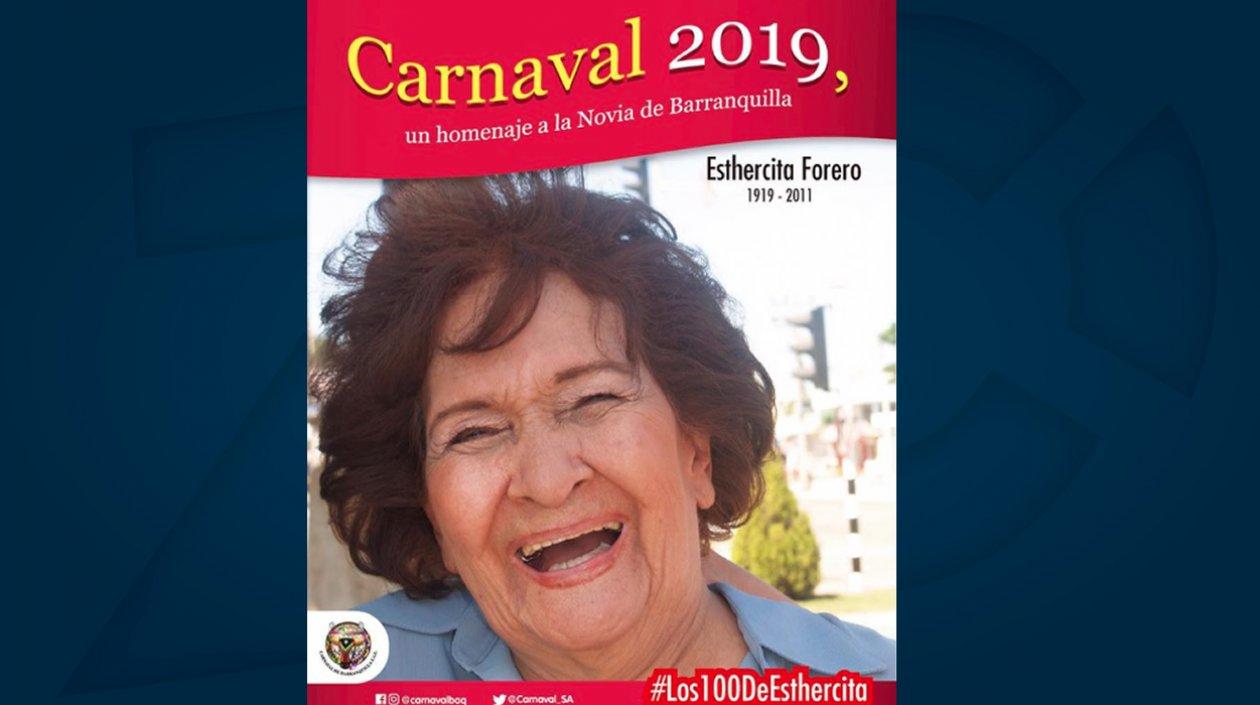 Imagen del homenaje a Esthercita Forero en 2019.