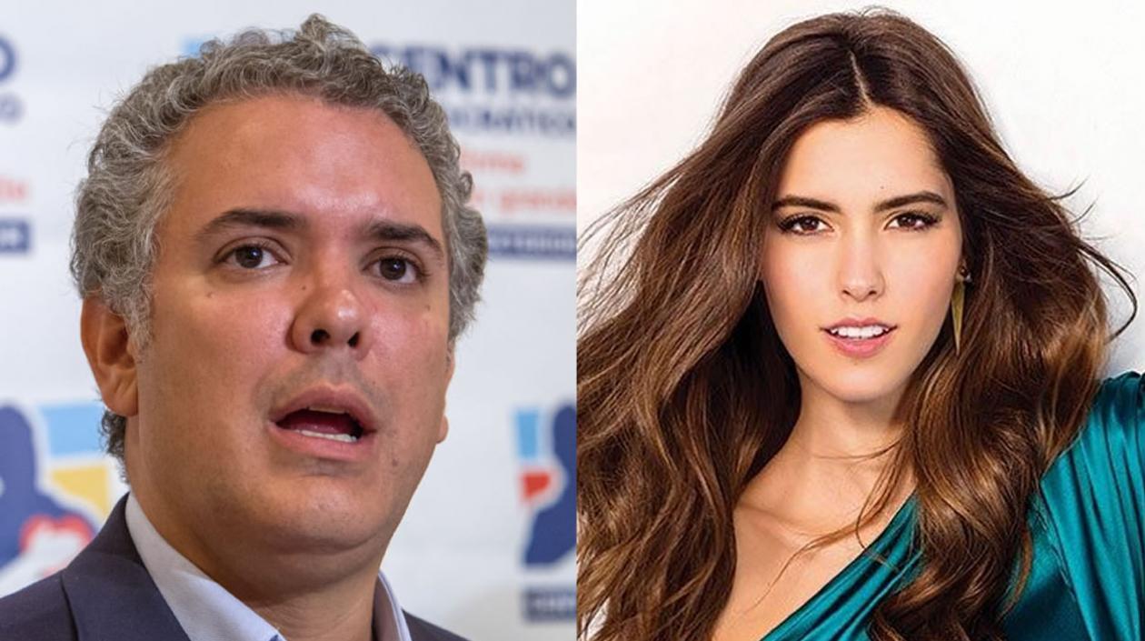El candidato a la presidencia Iván Duque y la ExMissUniverso Paulina Vega.