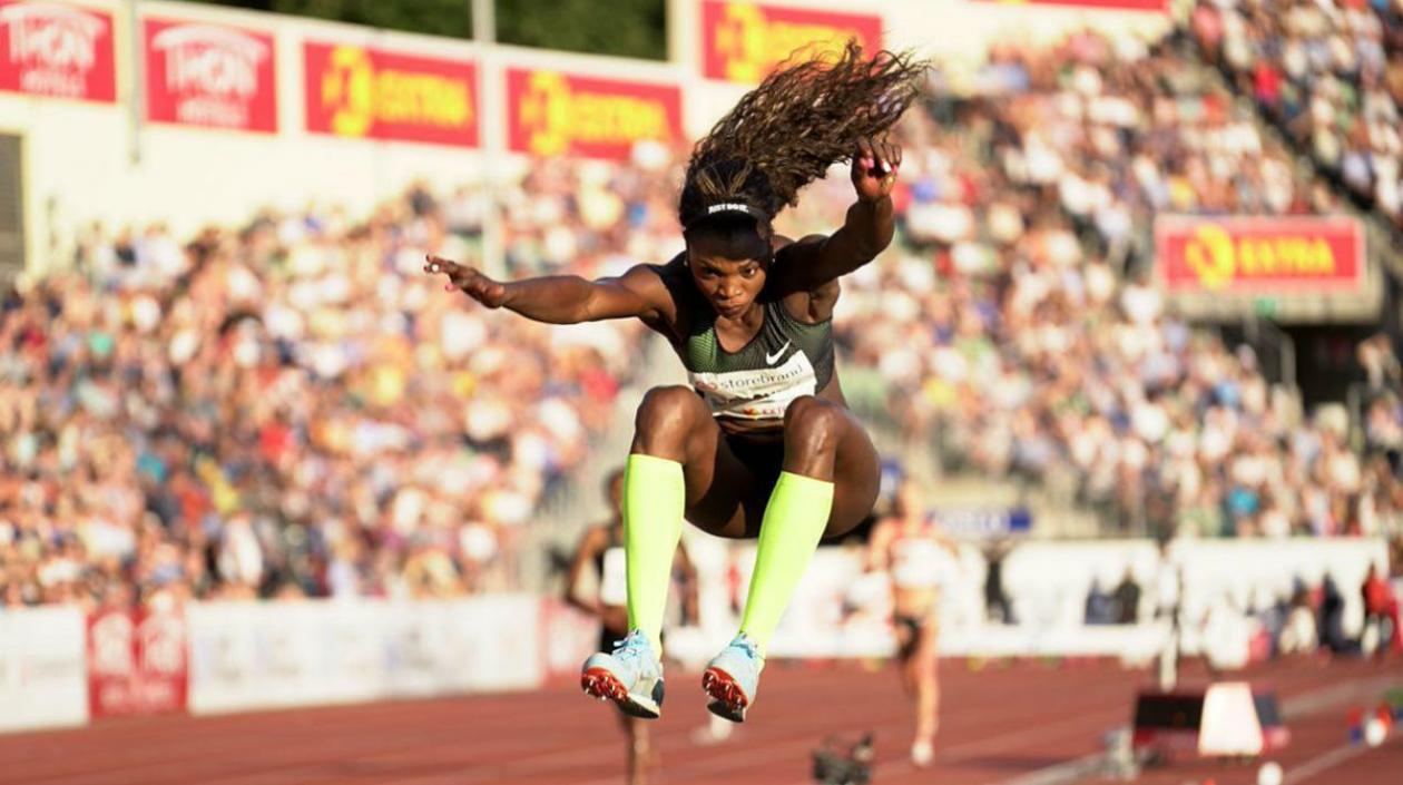 Caterine Ibargüen, atleta colombiana. 