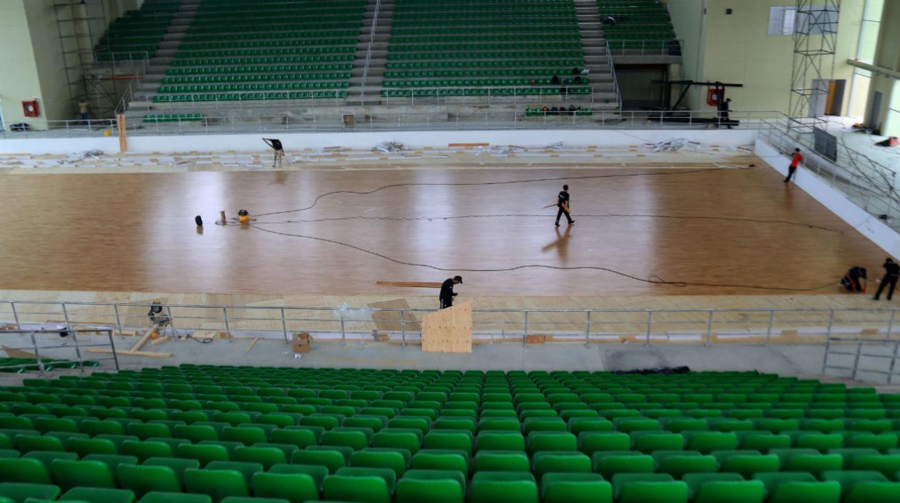 Así está quedando el coliseo Elías Chegwin. 