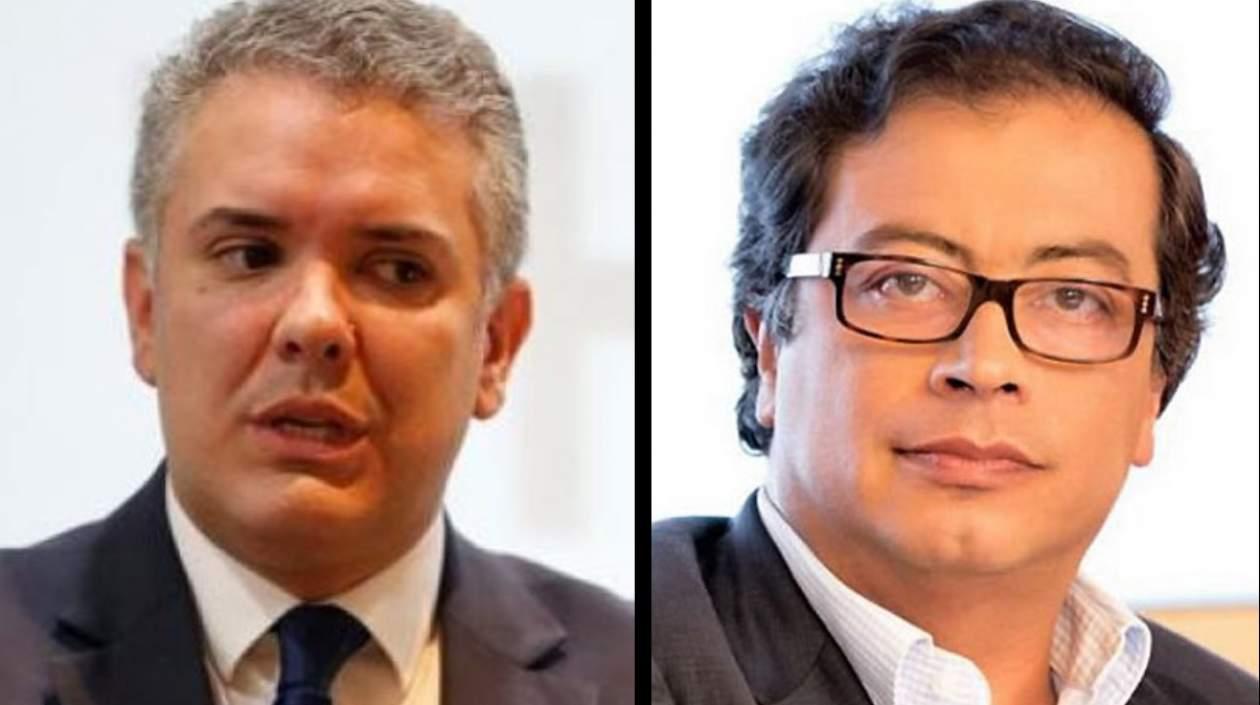 Candidatos presidenciales Iván Duque y Gustavo Petro.
