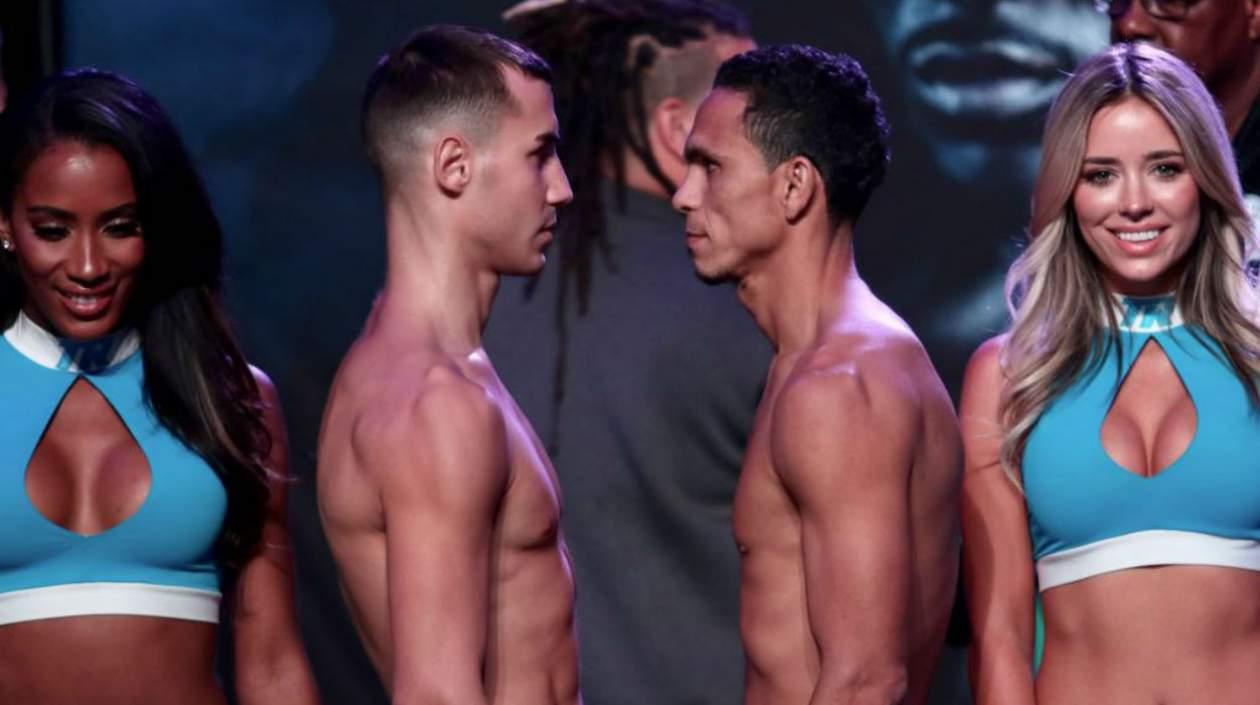 Maxim Dadashev y Darleys Pérez, tras el pesaje. 