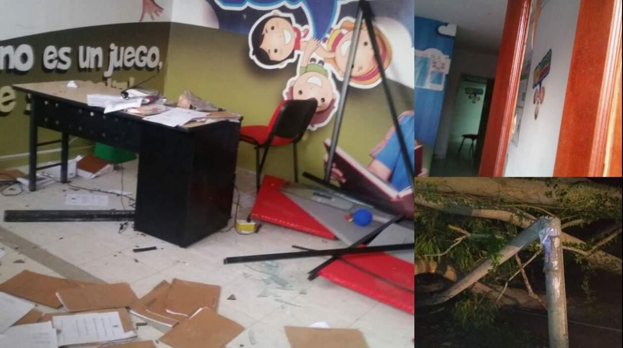 Destrozos en algunas dependencias.