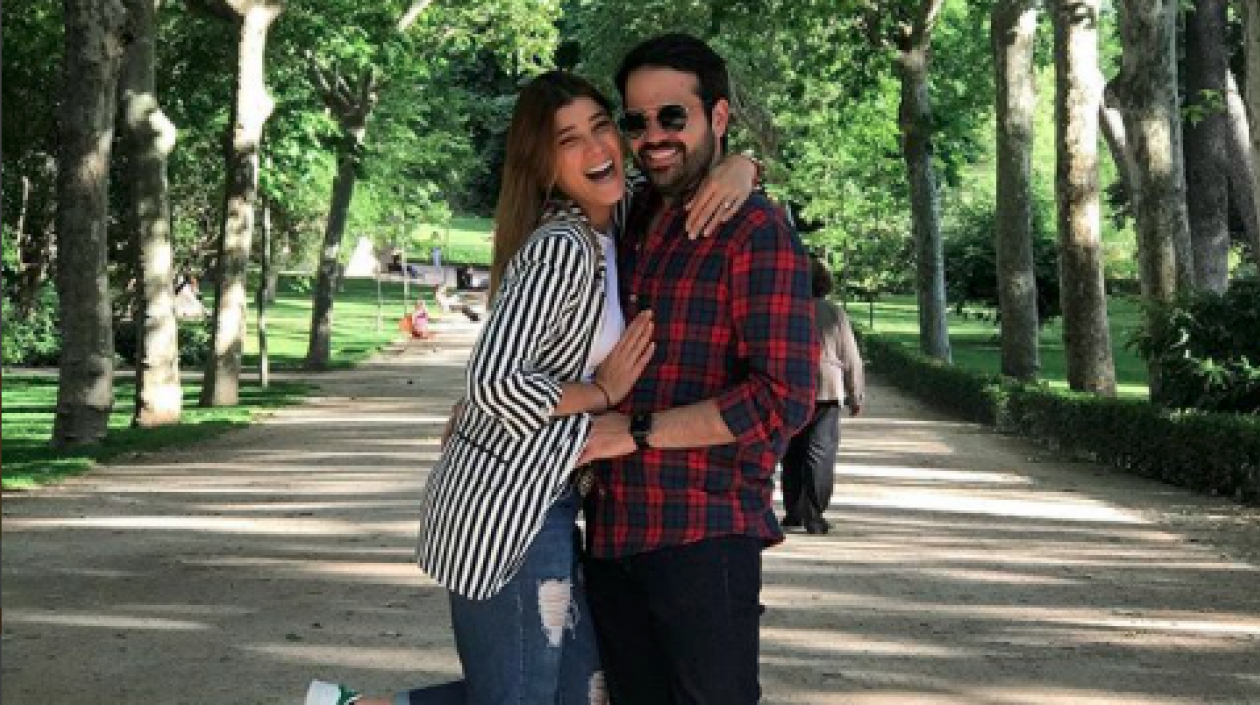 La presentadora Andrea Jaramillo Char y el administrador de empresas Felipe Restrepo.