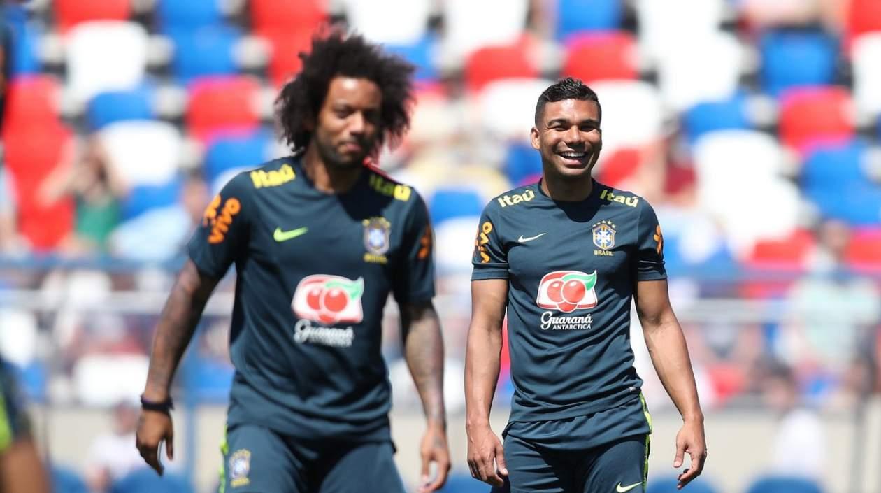 Marcelo y Casemino durante un entrenamiento. 