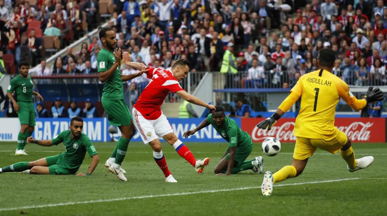 Denis Cheryshev anotó dos goles en el duelo. 