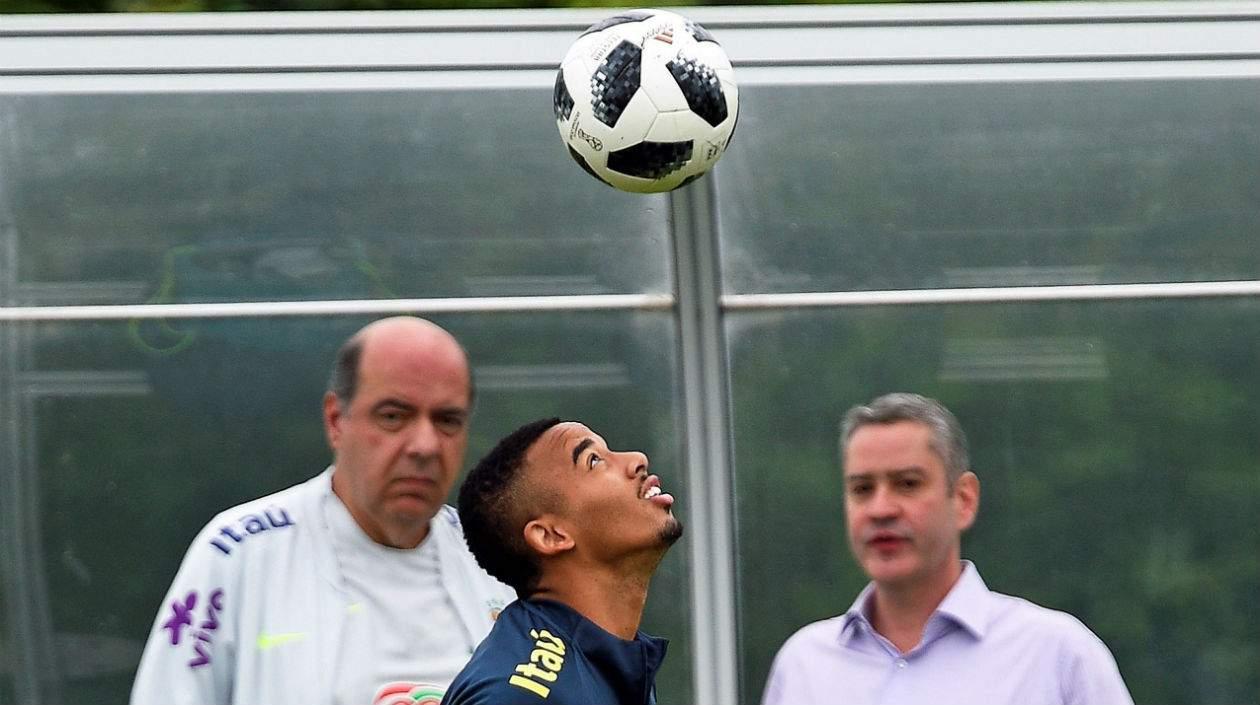 Gabriel Jesús durante un entrenamiento. 