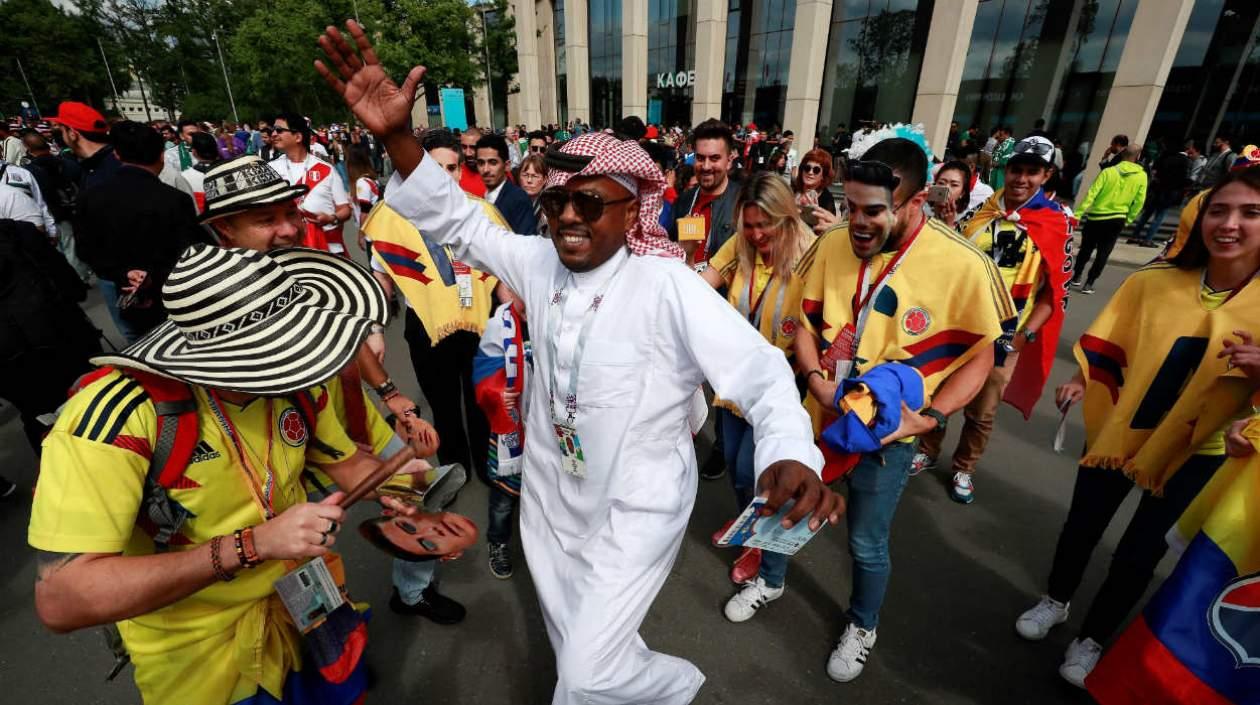 Hinchas colombianos en Rusia. 