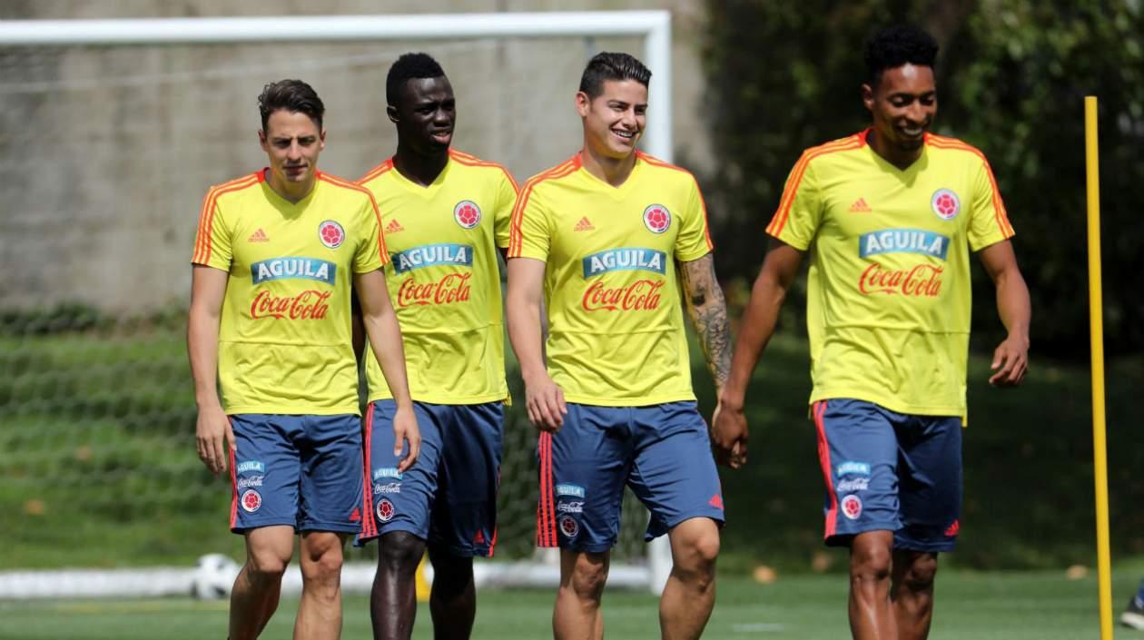 Santiago Arias, Davison Sánchez, James Rodríguez y Yerry Mina. 
