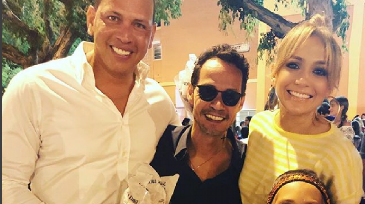 Alex Rodríguez, Marc Anthony y Jennifer Lopez.