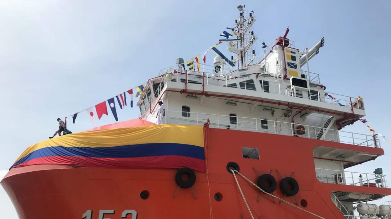 El ARC Caribe puesto en servicio este jueves en Cartagena.