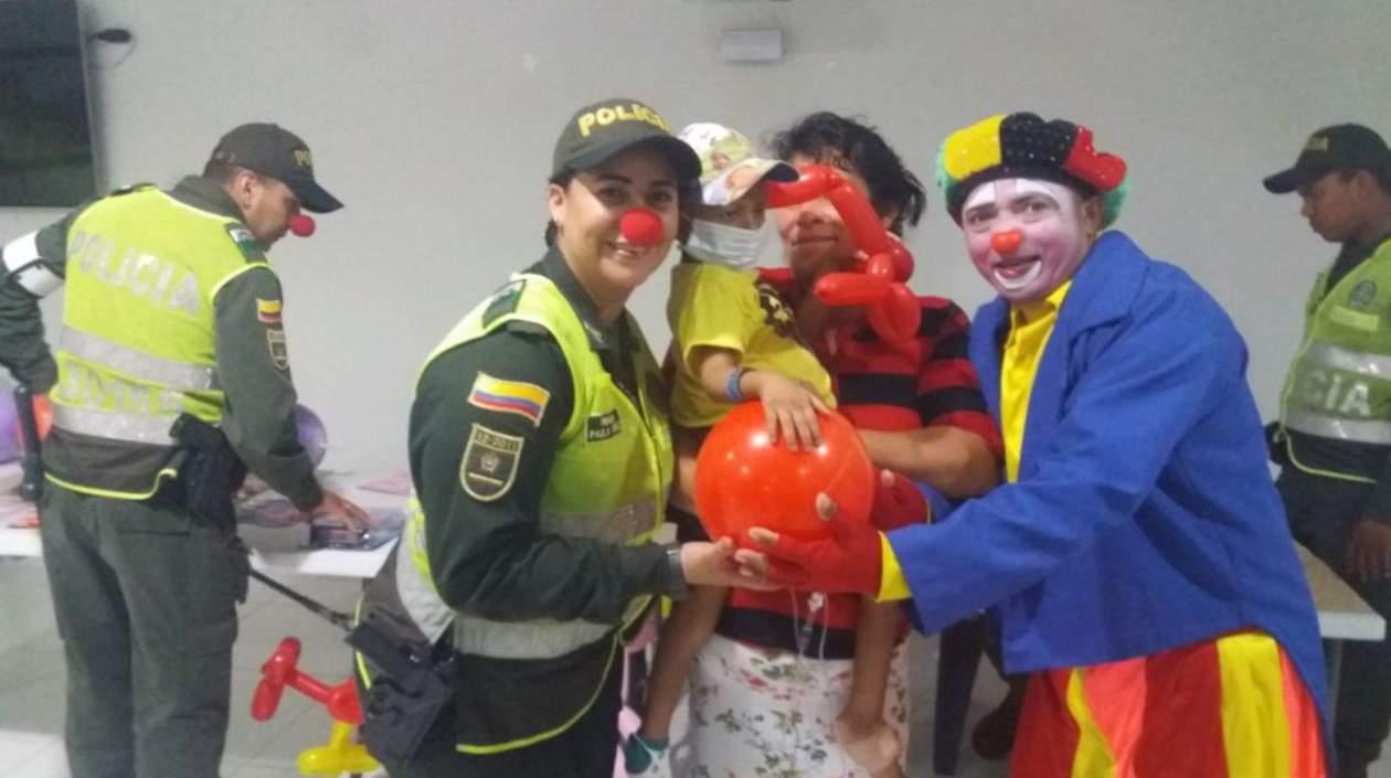 Los niños se divirtieron durante la actividad de la Policía.
