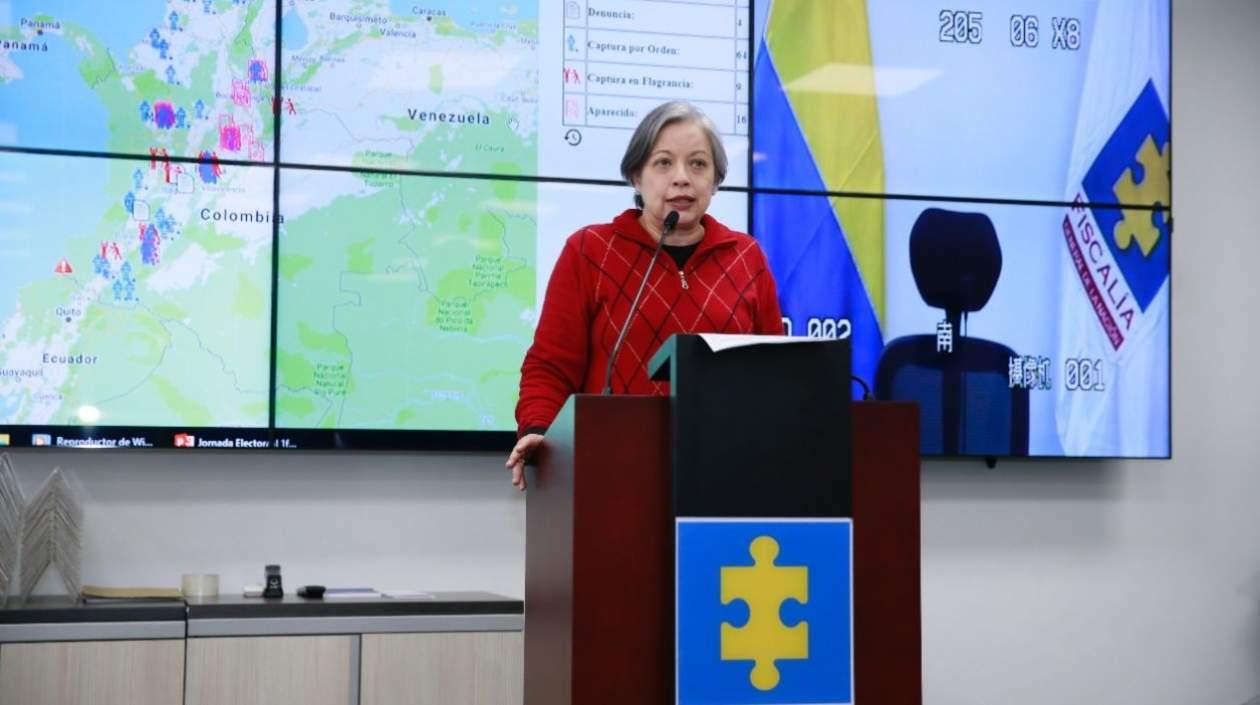 María Paulina Riveros, Vicefiscal General de la Nación, entregando el balance final.