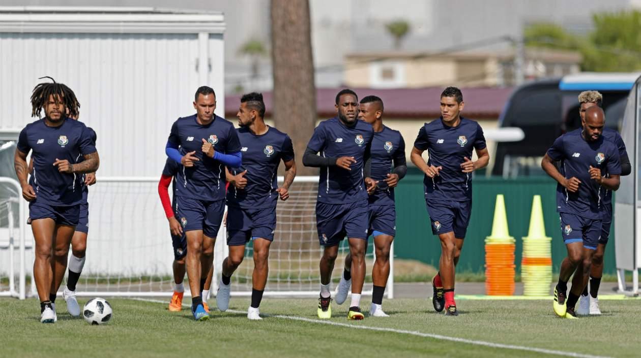 Jugadores de la Selección Panamá, durante un entrenamiento. 