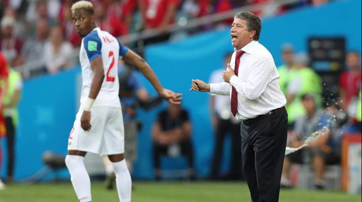 El entrenador de Panamá, Hernán Darío Gómez, durante el partido ante Bélgica.