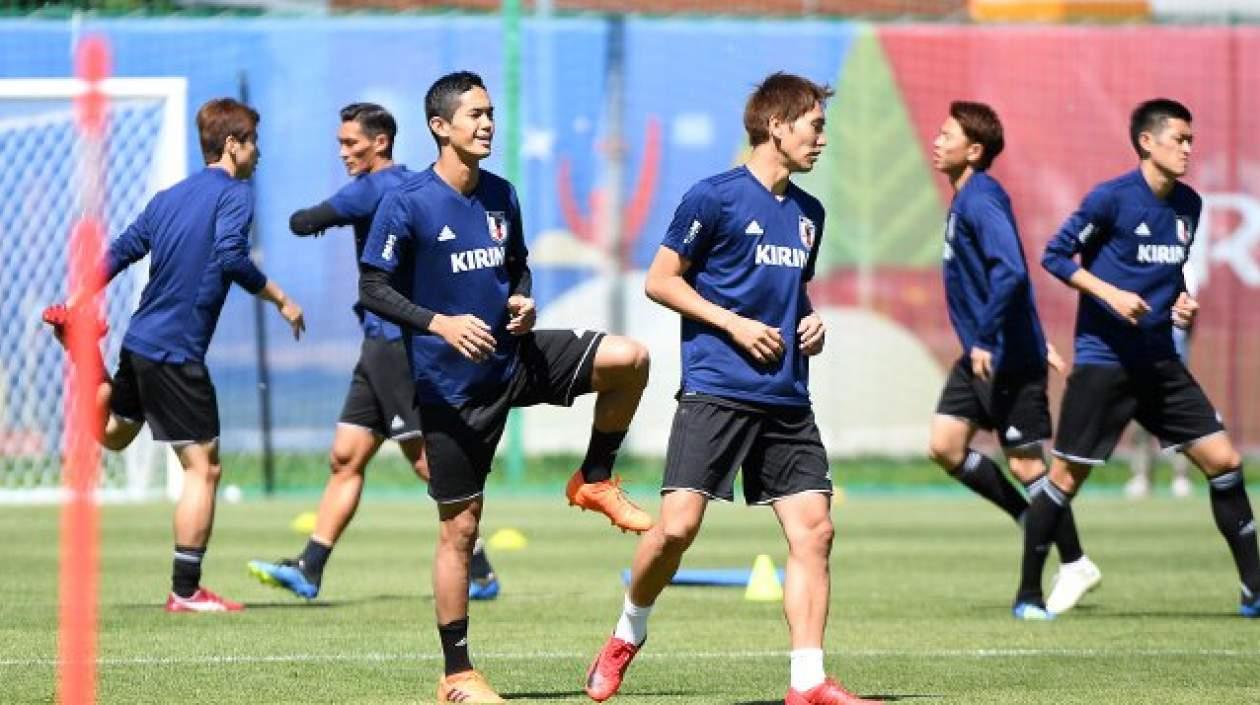 Selección Japón en la última práctica.