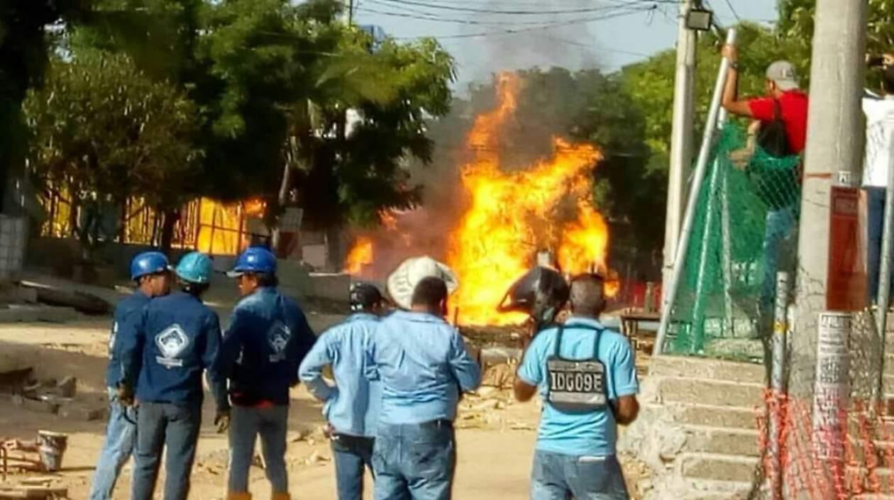 Imagen del incendio en el barrio El Recreo.