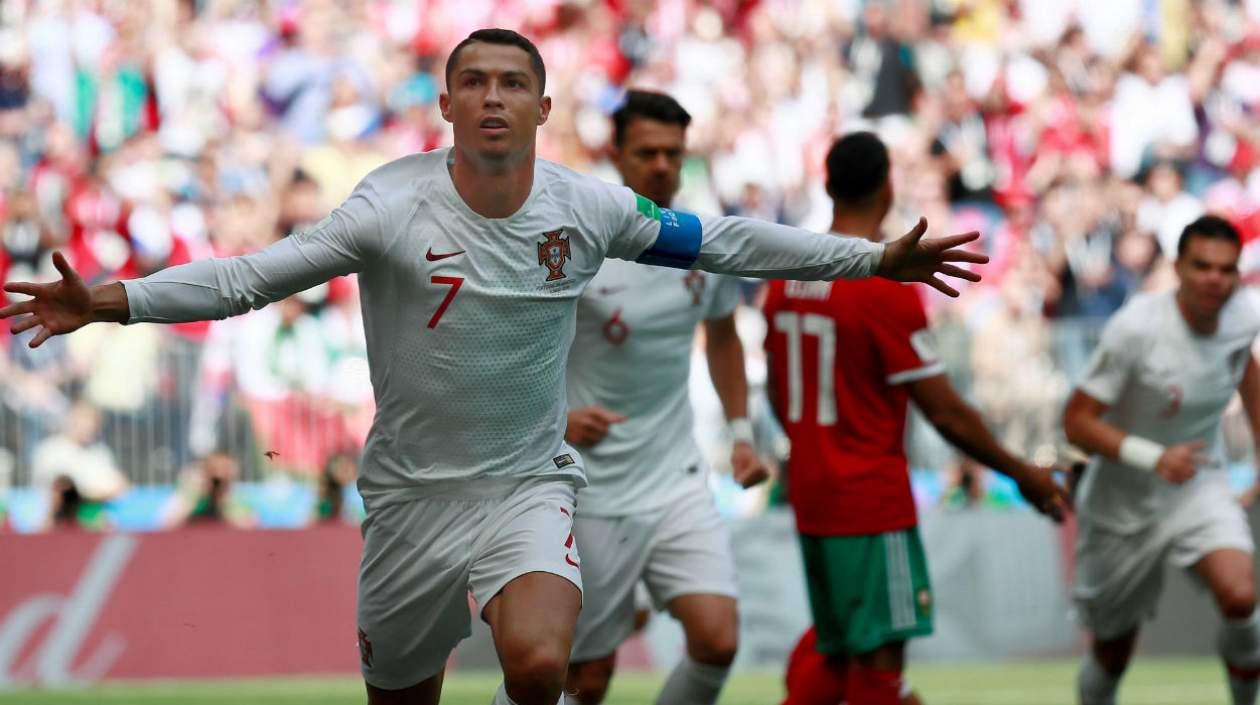 Cristiano Ronaldo celebra su anotación. 