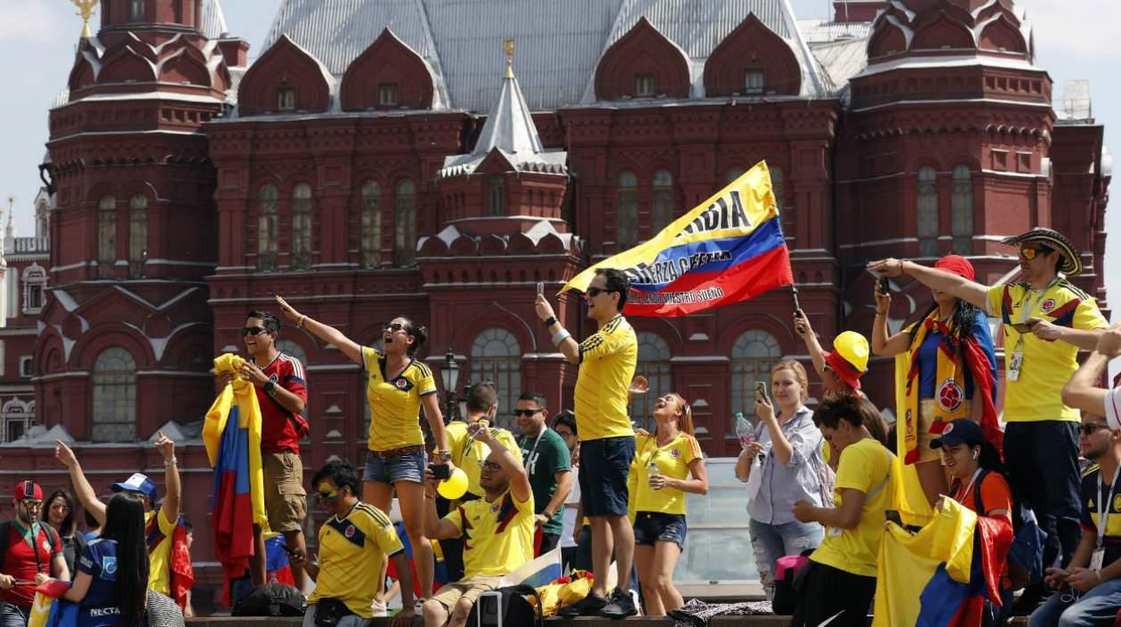 Hinchas de Colombia en Rusia. 
