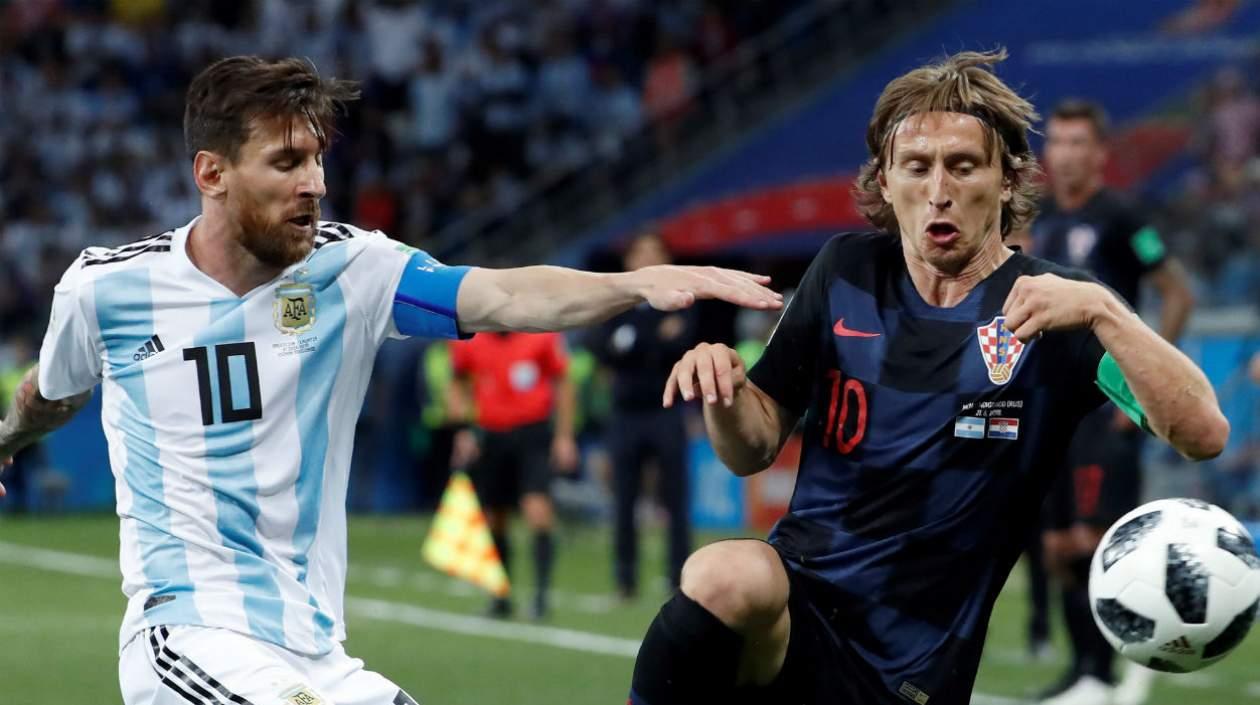Lionel Messi y Luka Modric. 