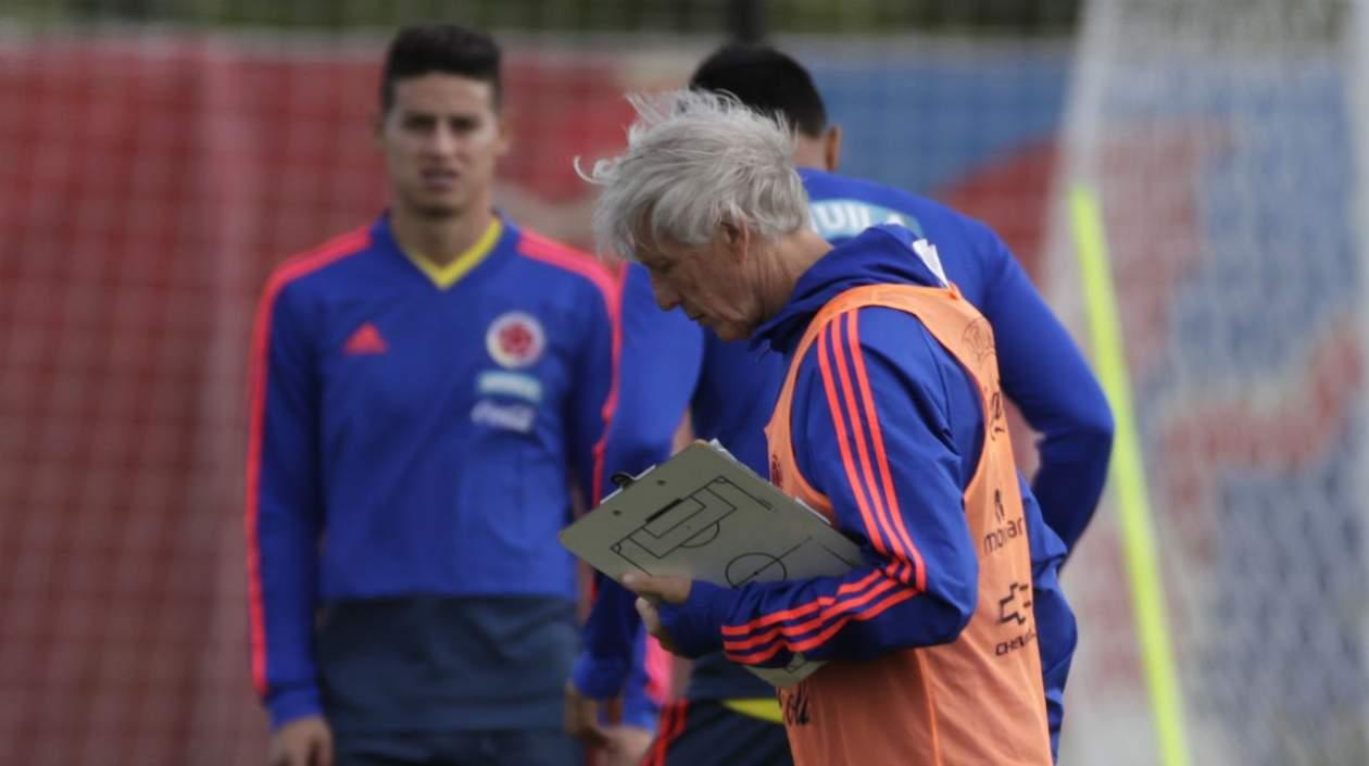 José Pékerman y James Rodríguez. 