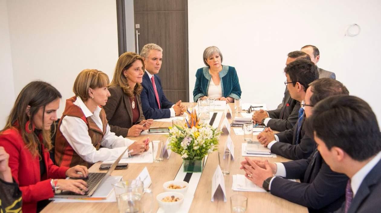 El  Presidente electo Iván Duque reunido con magistrados de la JEP