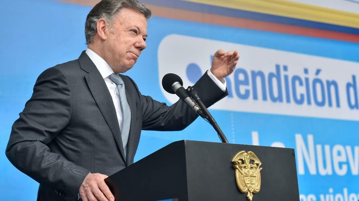 Juan Manuel Santos, presidente.