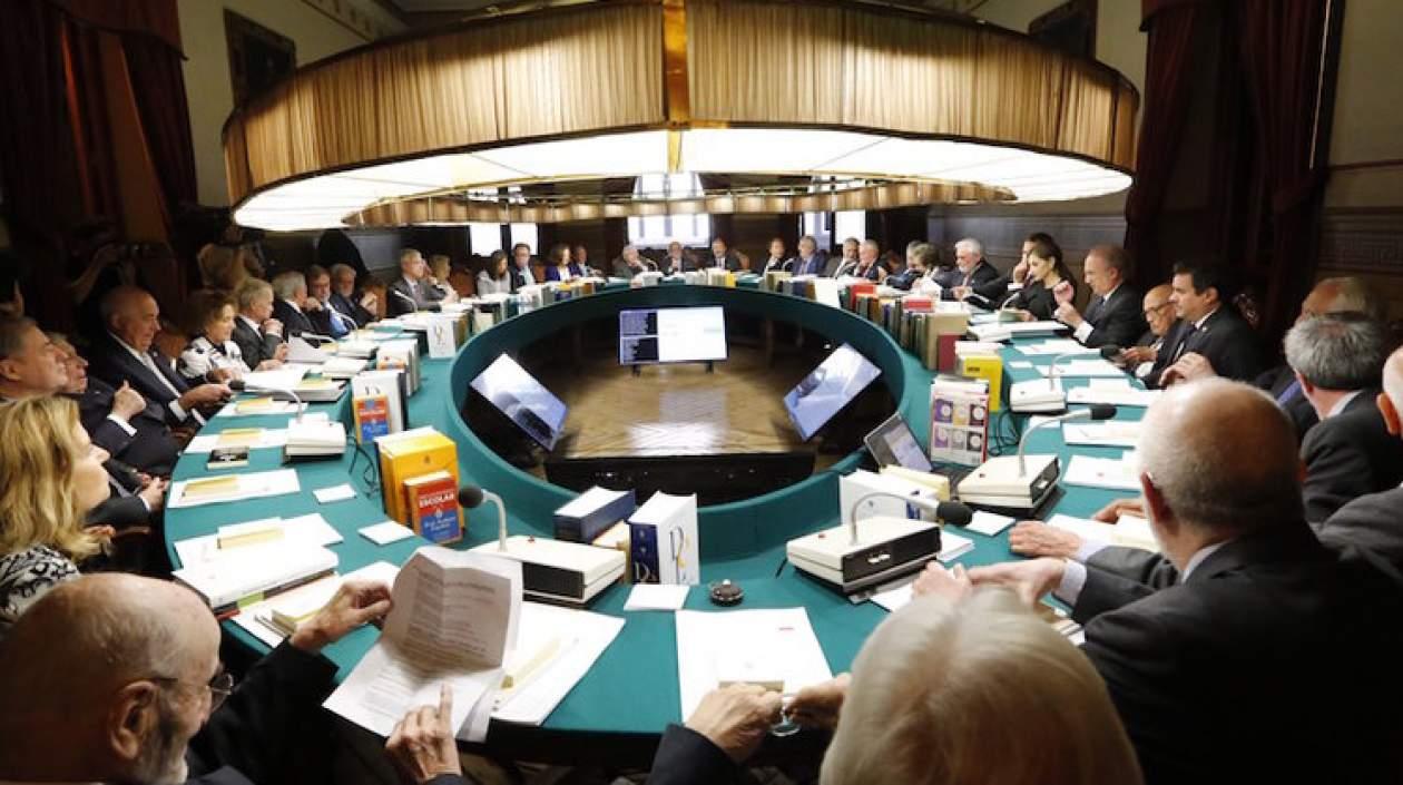 Sesión de la Real Academia de la Lengua.