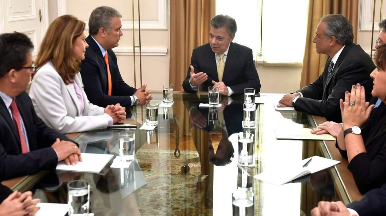 Reunión entre el presidente Juan Manuel Santos e Ivan Duque