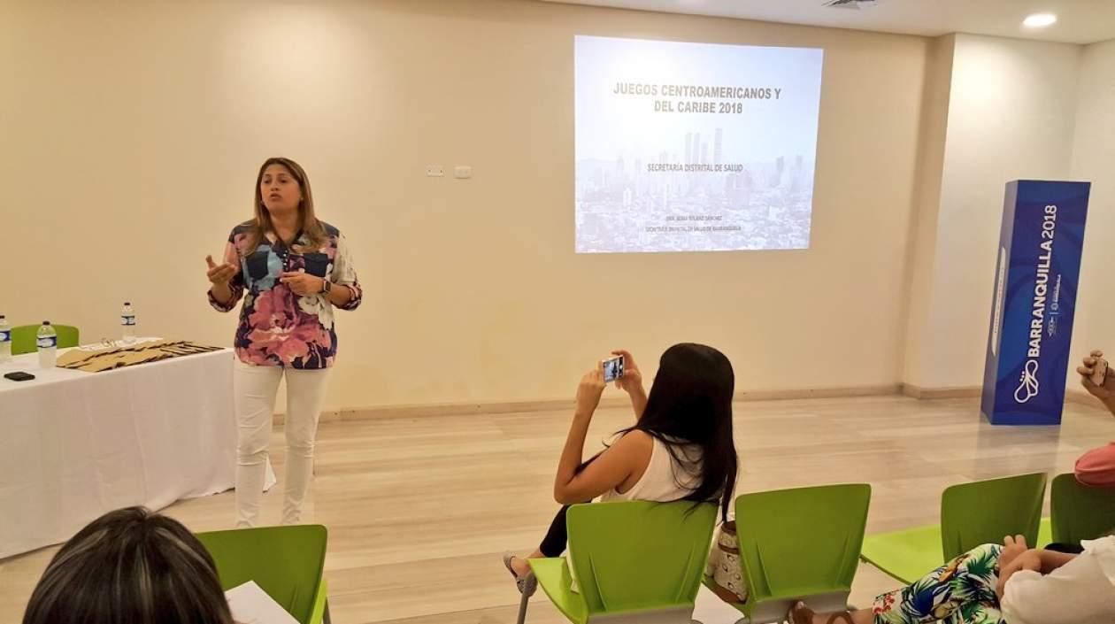 La secretaria de Salud, Alma Solano Sánchez.