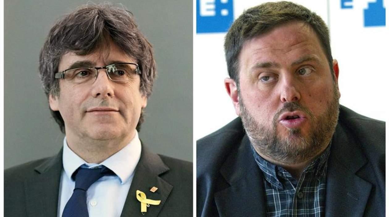 El expresidente regional de Cataluña, Carles Puigdemont y su exvicepresidente Oriol Junqueras.
