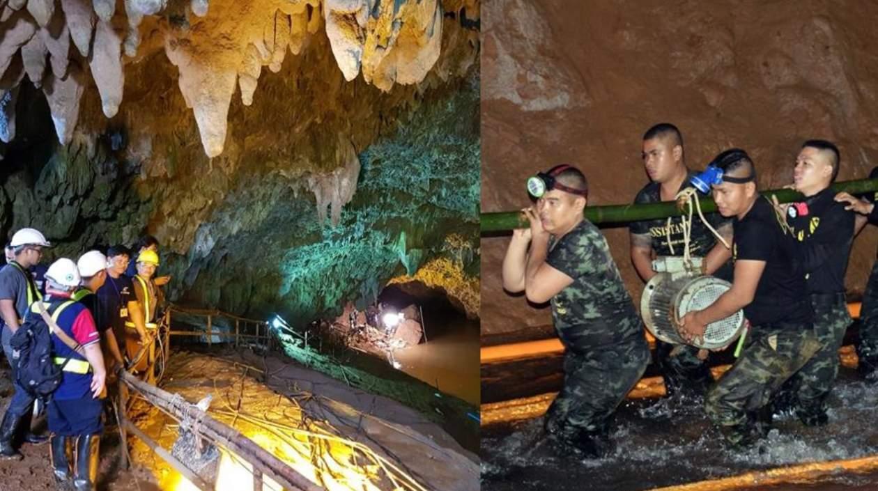 Los equipos de rescate en Tailandia llegaron hasta donde estaban atrapados 12 menores y un adulto desde hace nueve días.