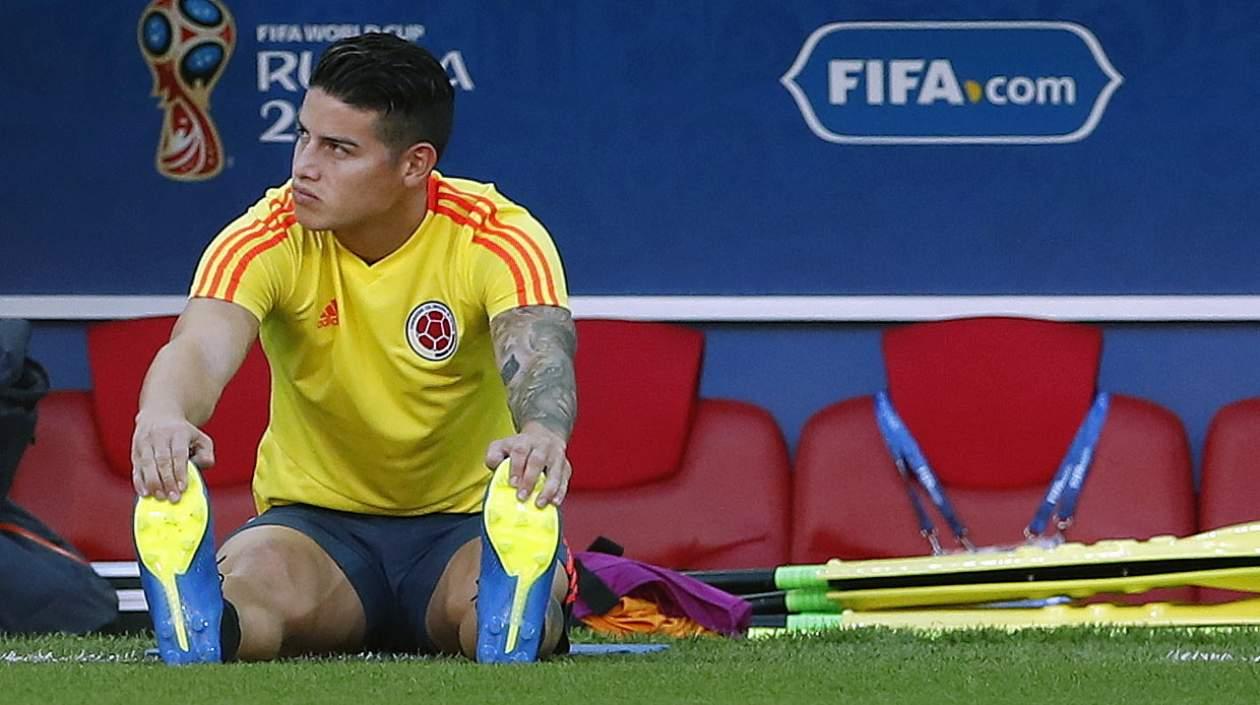 James Rodríguez entrena a parte. 