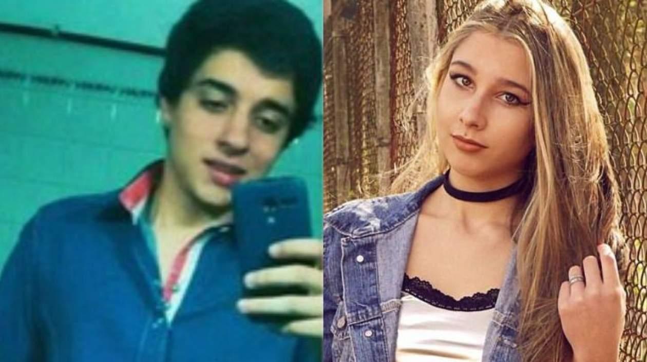 A la derecha el joven asesinado Fernando Pastorizzo, y a la derecha su homicida Nahir Galarza.