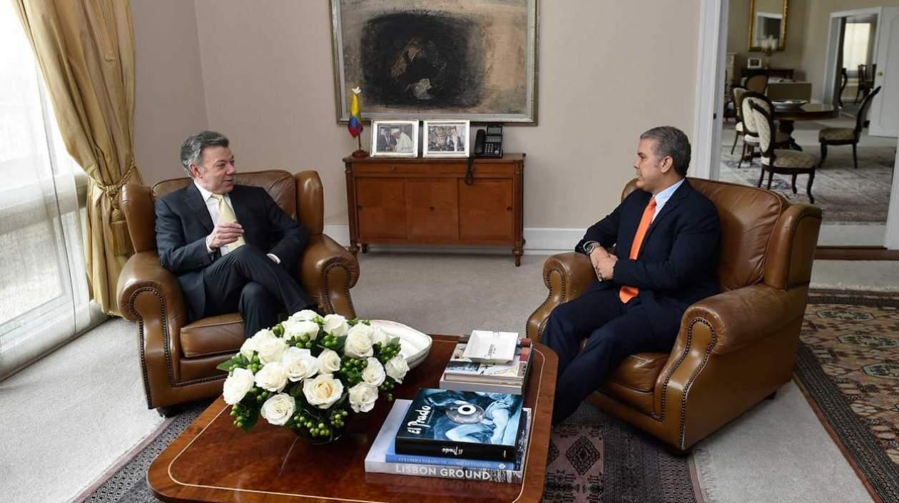 Juan Manuel Santos e Iván Duque.