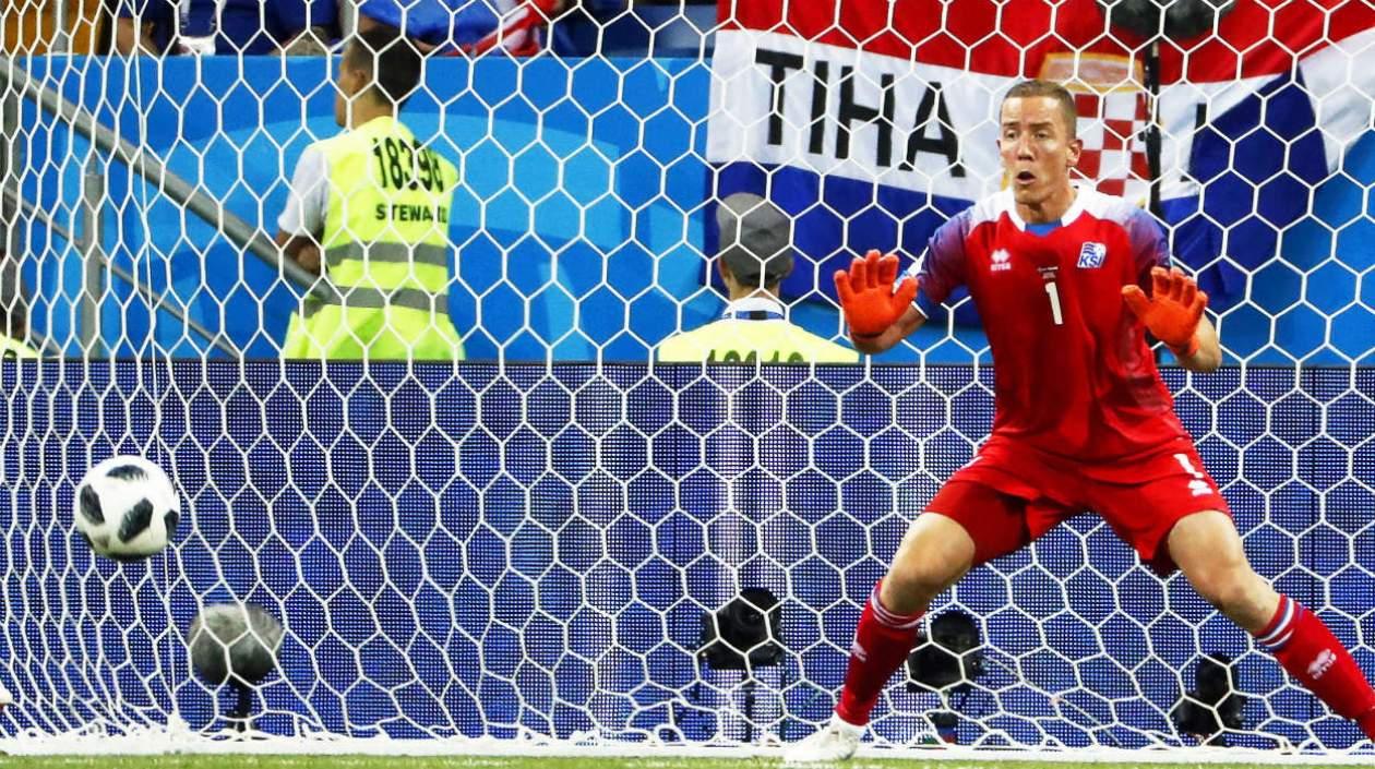 Hannes Halldorsson, portero islandés. 