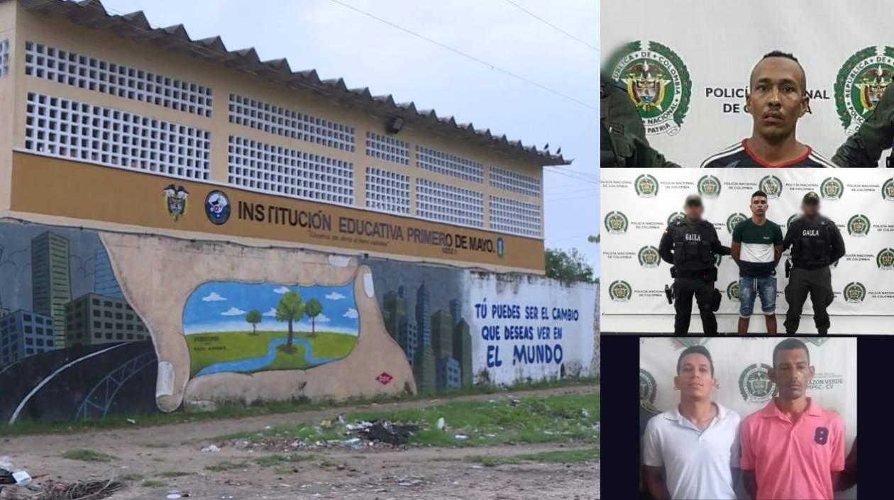 Hurto a computadores en colegio Primero de Mayo y capturados por extorsión y atraco.