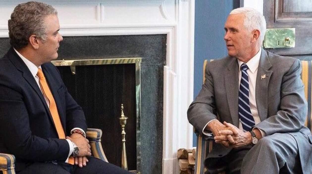 El Presidente electo, Iván Duque y el vicepresidente de EE.UU., Mike Pence.