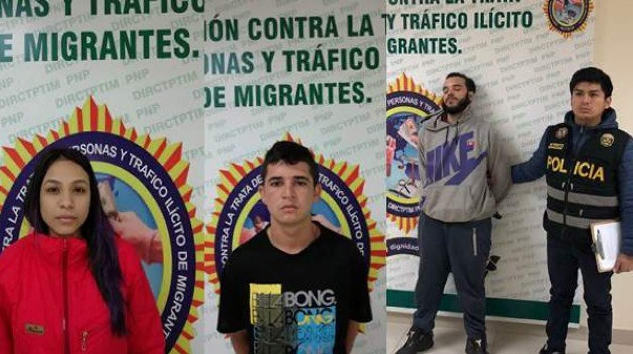Los tres capturados en Lima.