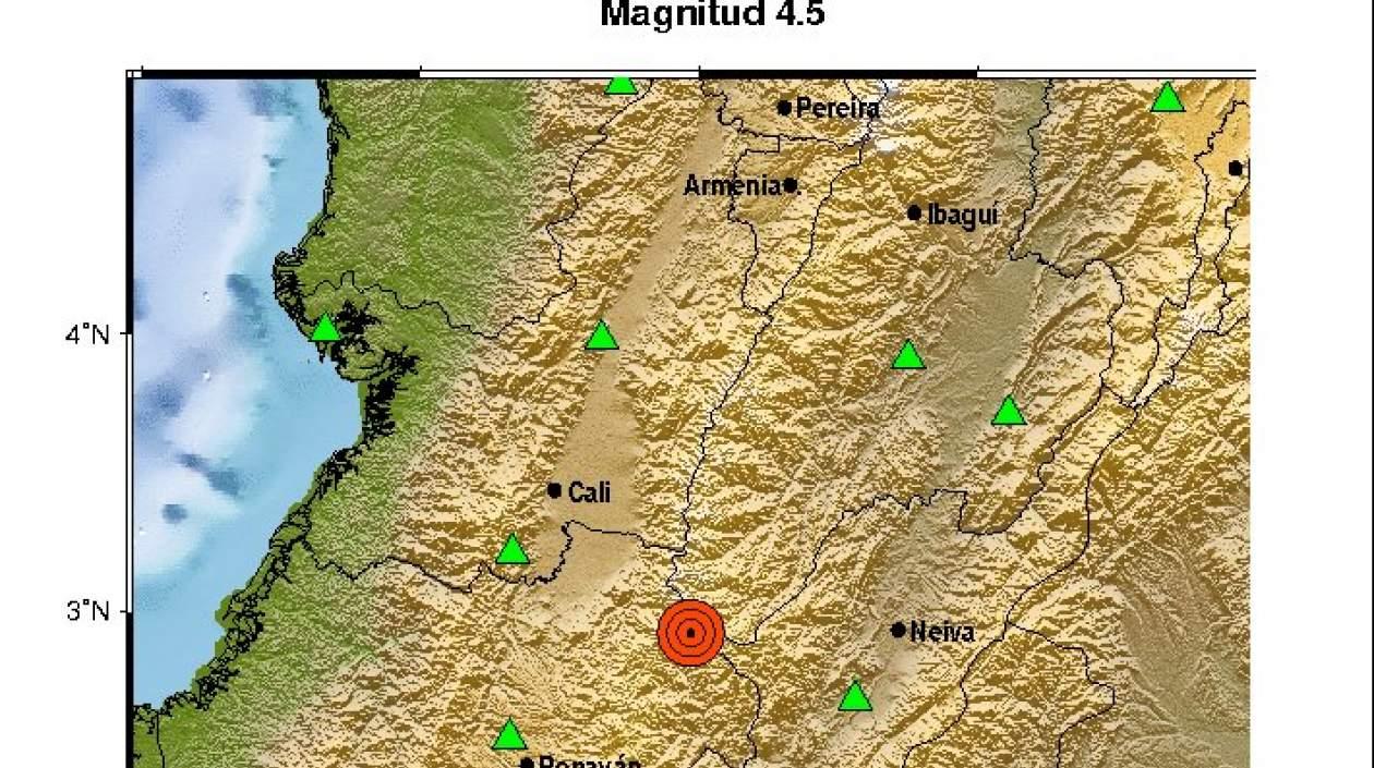 El epicentro fue en el nevado del Huila.