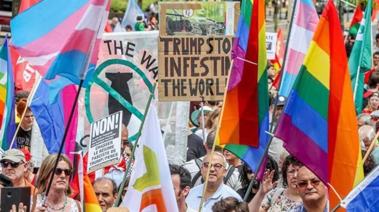 Manifestaciones contra Trump en Bruselas.