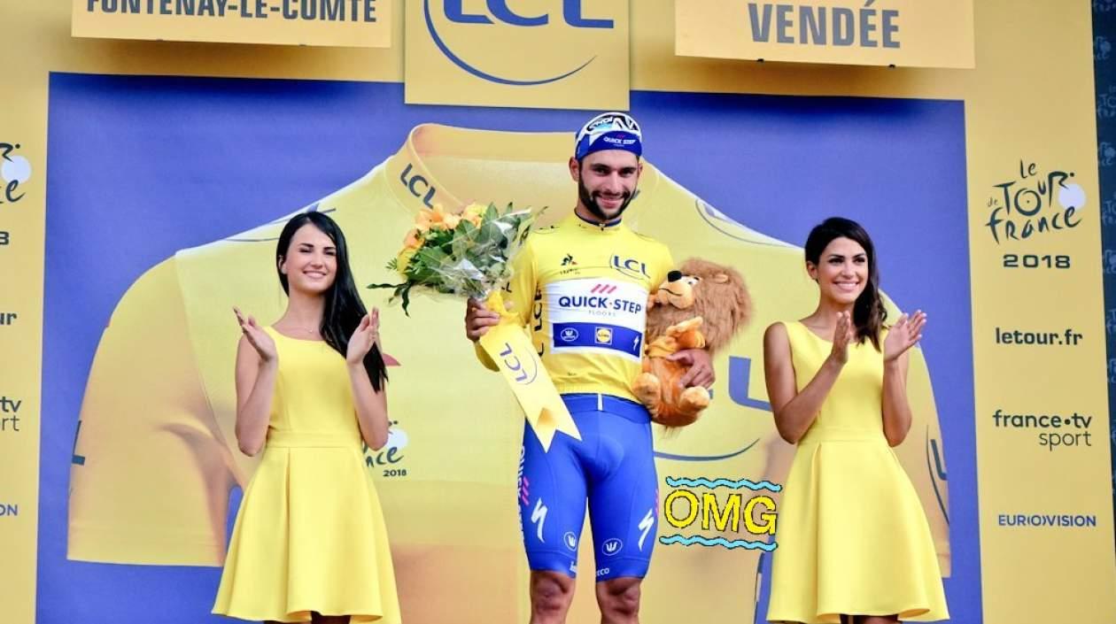 Fernando Gaviria, primer líder del Tour de Francia 2018.