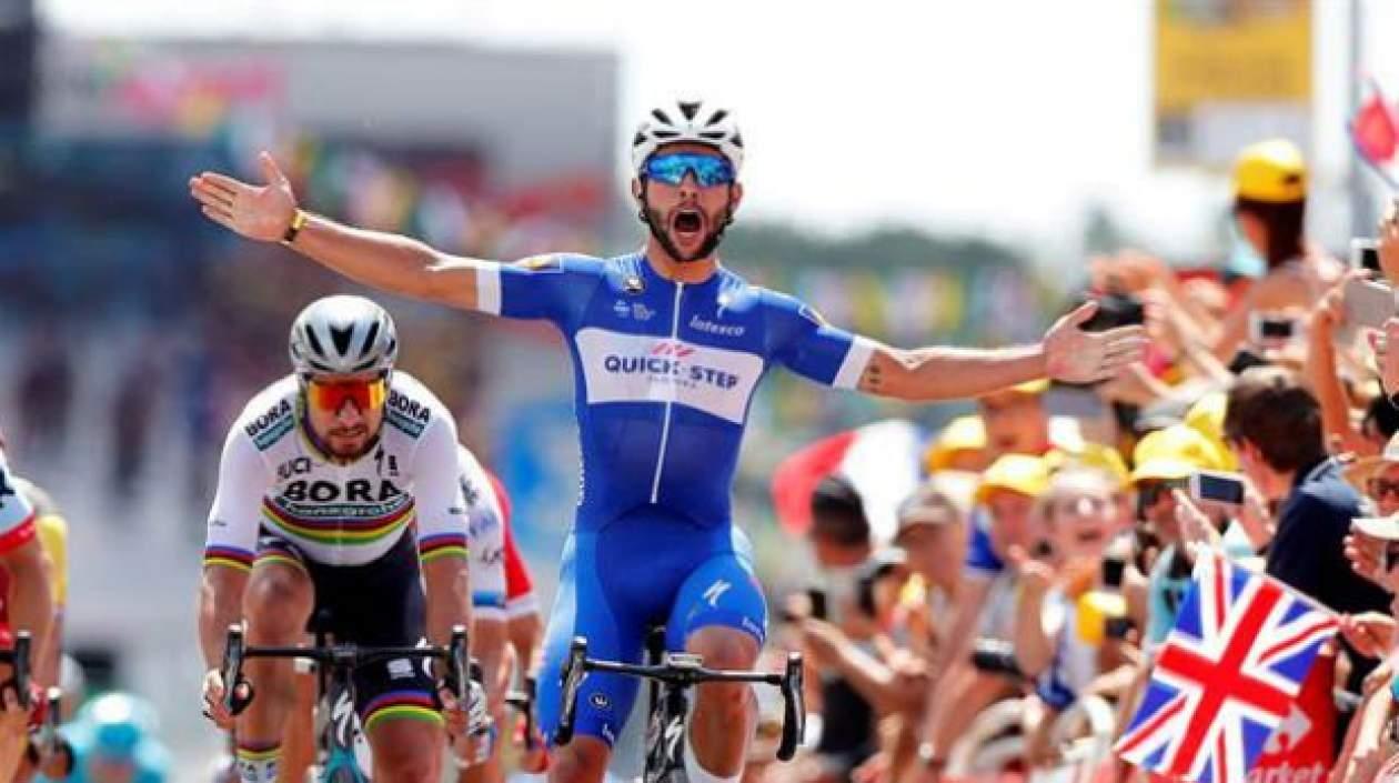 Fernando Gaviria, primer líder del Tour de France 2018.