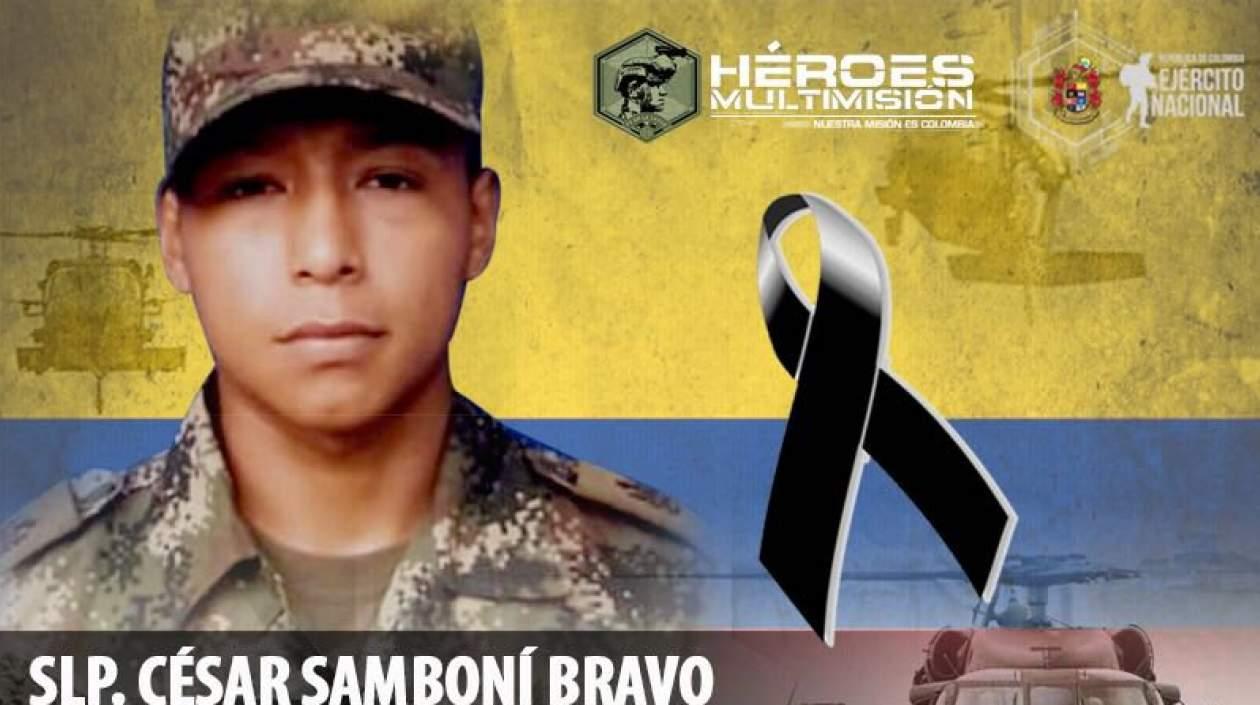 El soldado César Samboní Bravo.