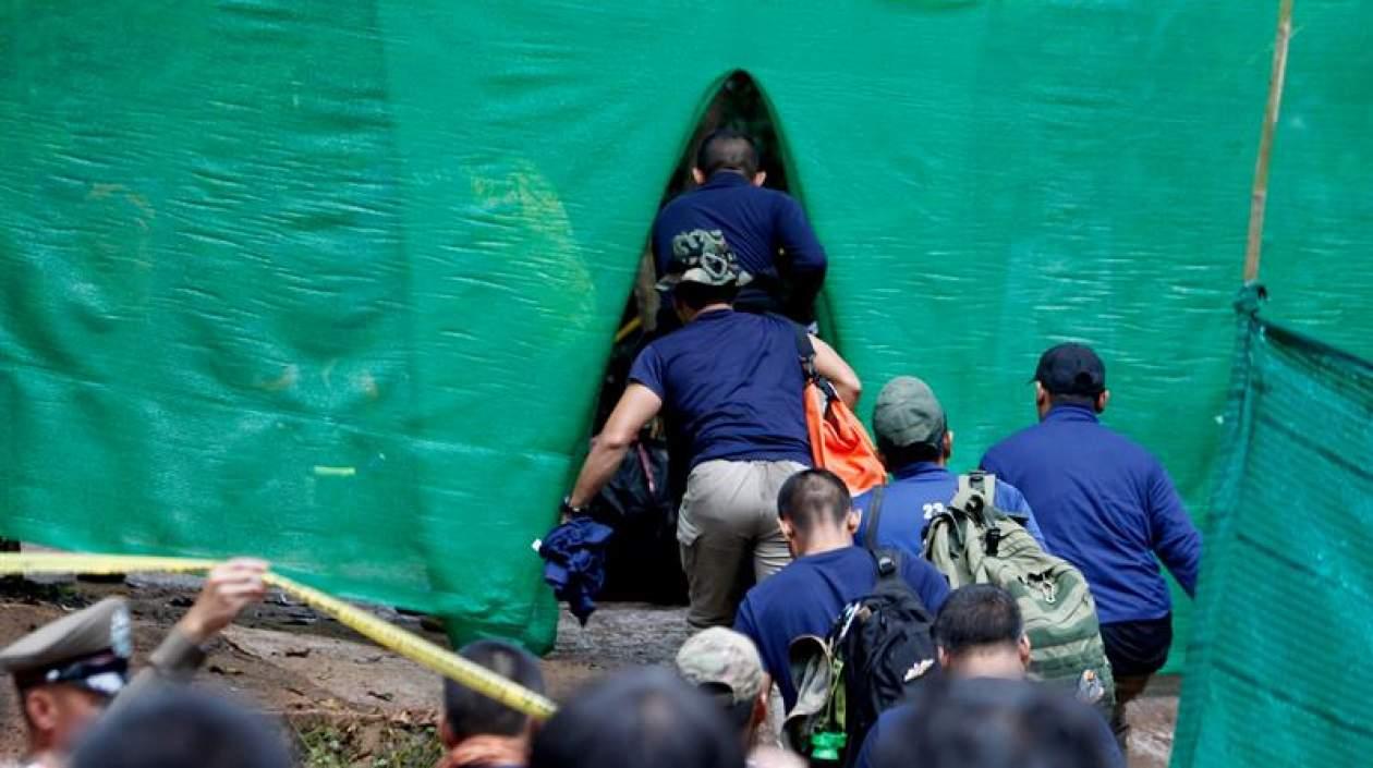 Lugar donde entran los equipos de rescate a la cueva.