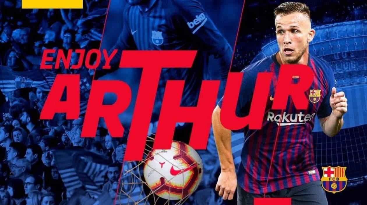 Así anunció el Barcelona la llegada del brasileño Arthur Melo. 