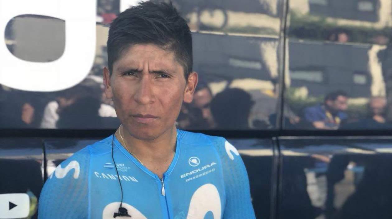 Nairo Quintana al terminar la contrarreloj. 