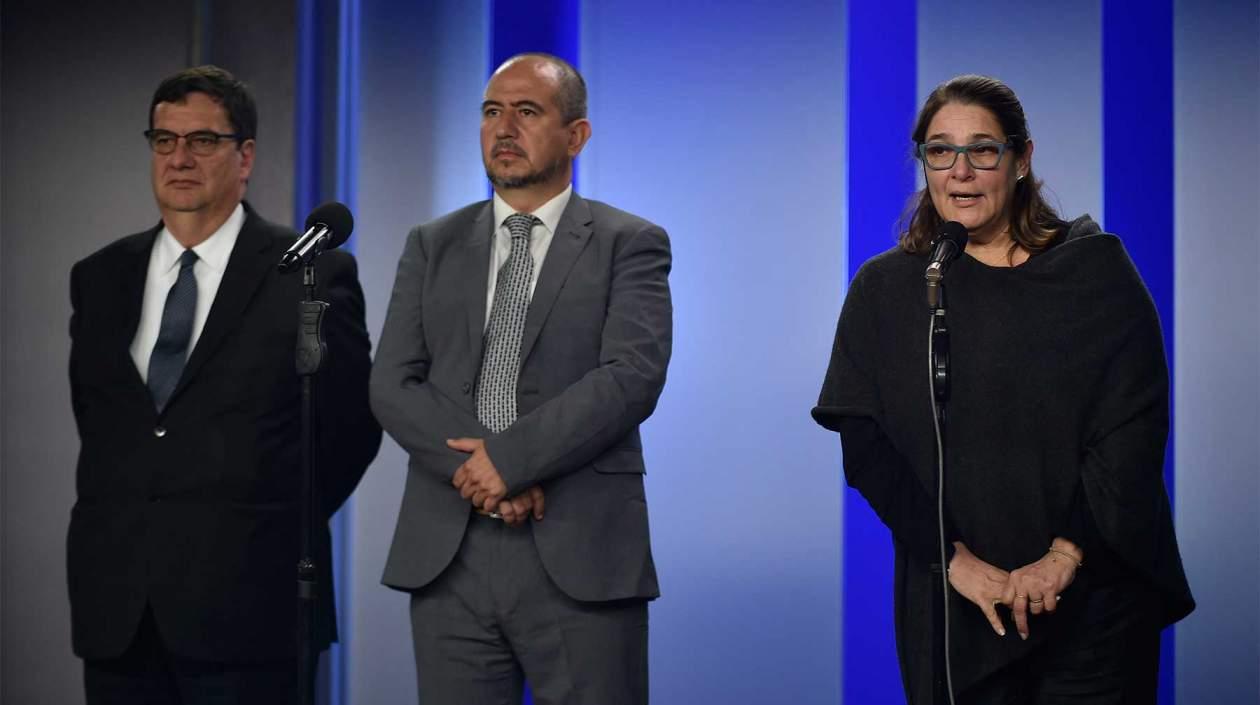 La ministra de Cultura, Mariana Garcés, y el director del Instituto de Antropología e Historia, Ernesto Montenegro.